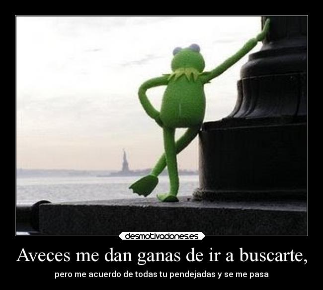 Aveces me dan ganas de ir a buscarte, -