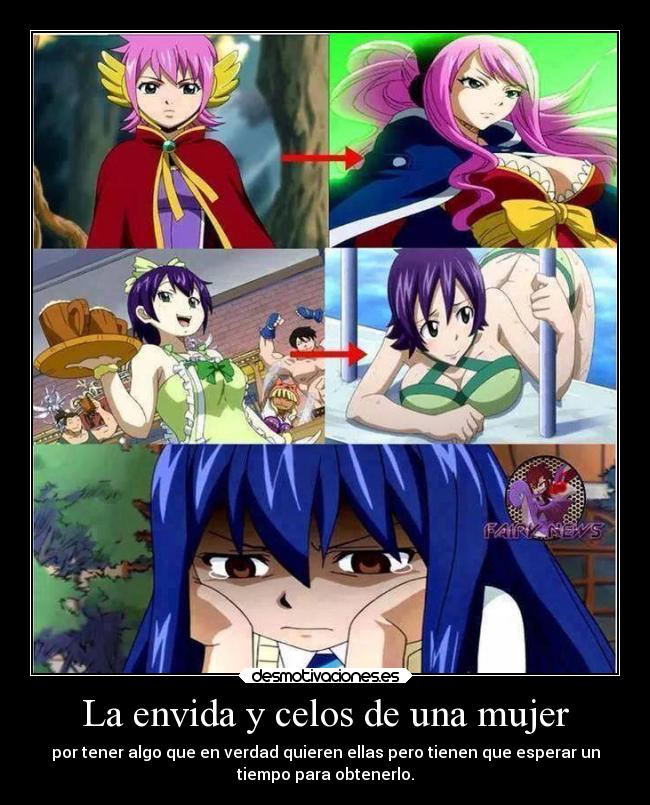 carteles celos mujer memes anime fairy tail wendy desmotivaciones