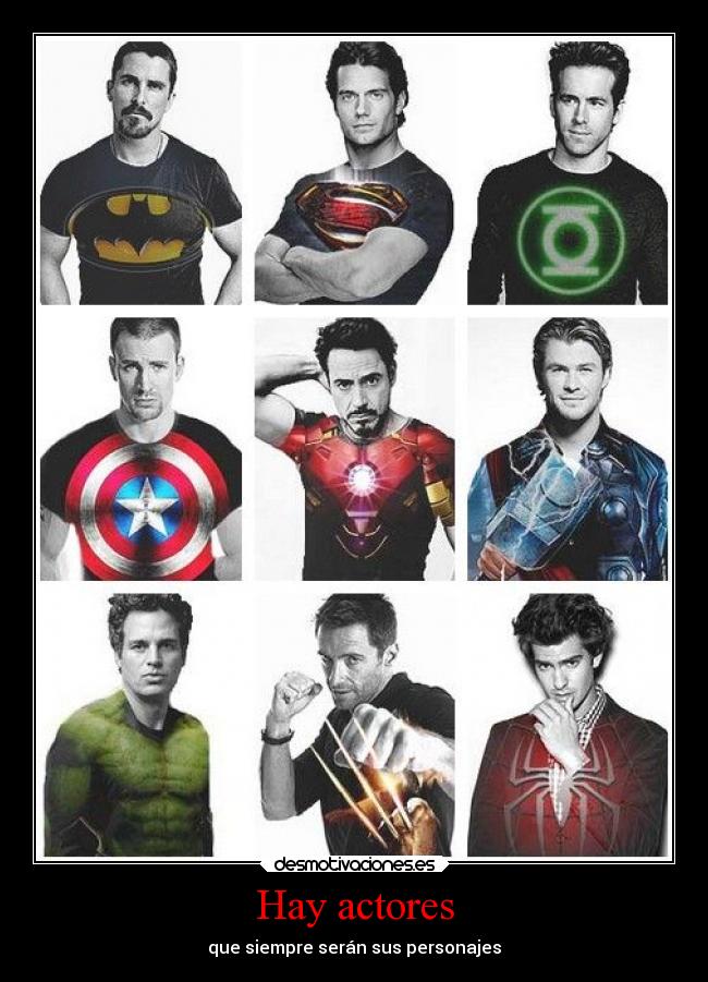 carteles cine marvel superheroes actores personajes santalucia batman superman linternaverde capitanamerica desmotivaciones