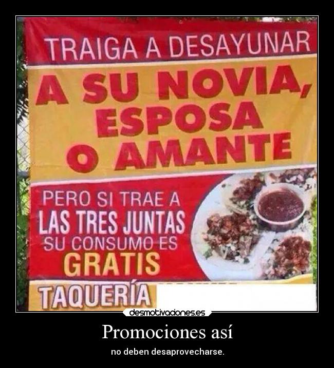 carteles comida chiste humor promociones novia amante esposa tacos desmotivaciones