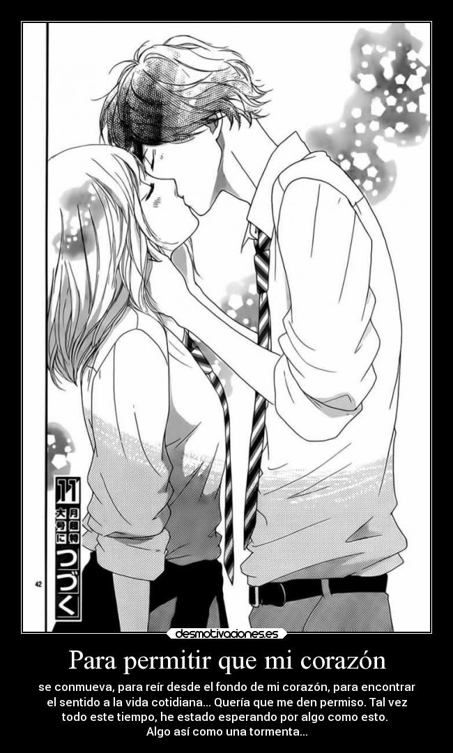 carteles corazon anime amor kou aoharuride platonico kawaii desmotivaciones