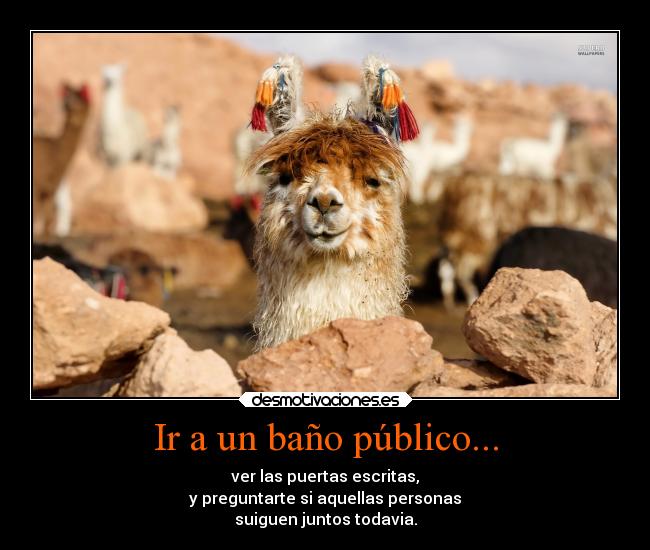 Ir a un baño público... -