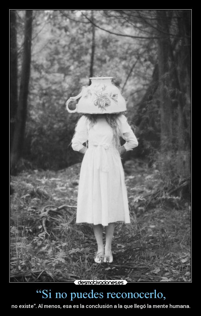 “Si no puedes reconocerlo, - no existe”. Al menos, esa es la conclusión a la que llegó la mente humana.