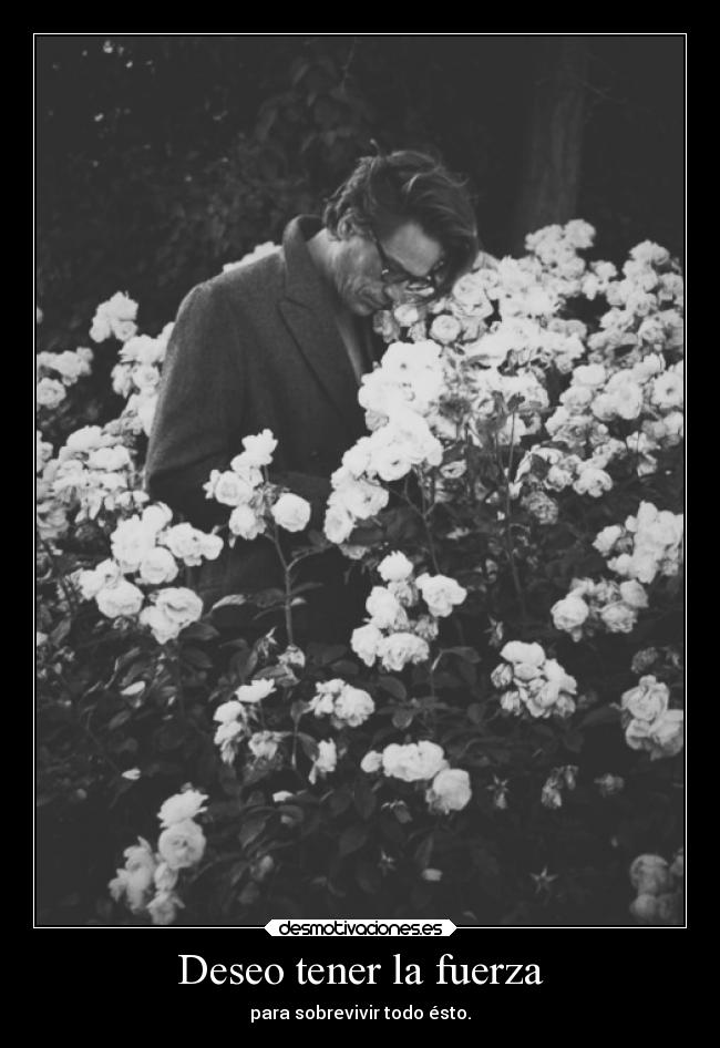 Deseo tener la fuerza - para sobrevivir todo ésto.