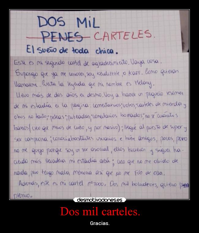 Dos mil carteles. -