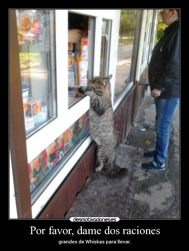 Por favor, dame dos raciones -