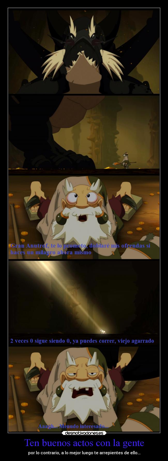 carteles humor anime wakfu buenos actos desmotivaciones