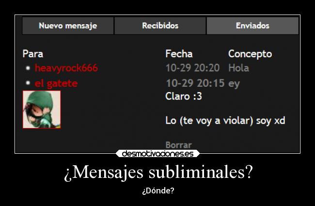 ¿Mensajes subliminales? - ¿Dónde?