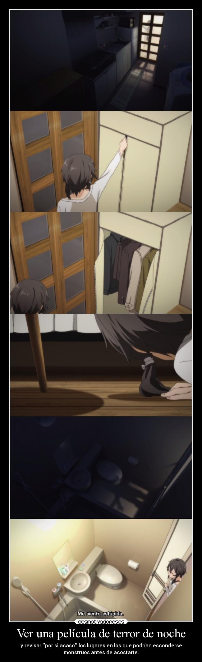 Ver una película de terror de noche - 