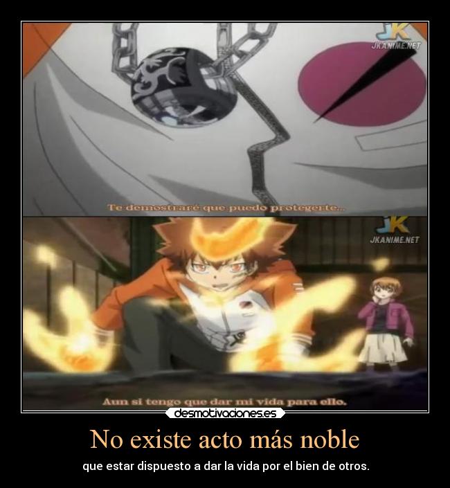 carteles muerte vida anime katekyo hitman reborn sacrificio heroe desmotivaciones