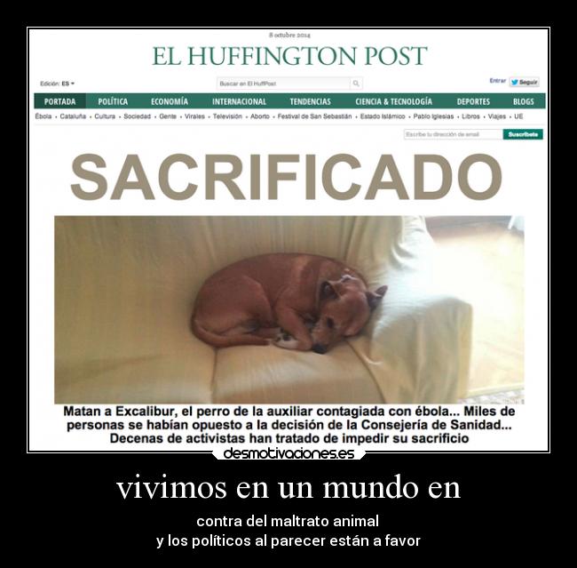 vivimos en un mundo en - contra del maltrato animal
y los políticos al parecer están a favor