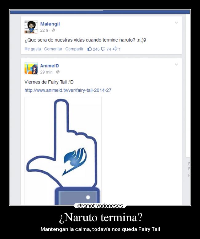 carteles naruto facebook naruto anime shippuden fairy tail desmotivaciones
