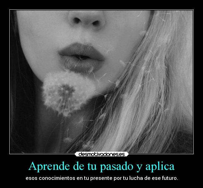 Aprende de tu pasado y aplica - esos conocimientos en tu presente por tu lucha de ese futuro.