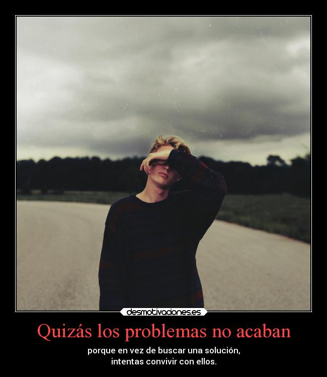 Quizás los problemas no acaban - porque en vez de buscar una solución,
intentas convivir con ellos.