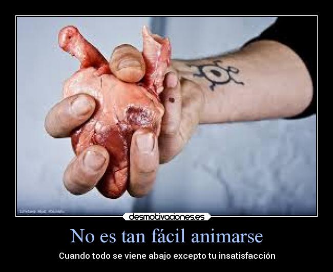 No es tan fácil animarse - Cuando todo se viene abajo excepto tu insatisfacción