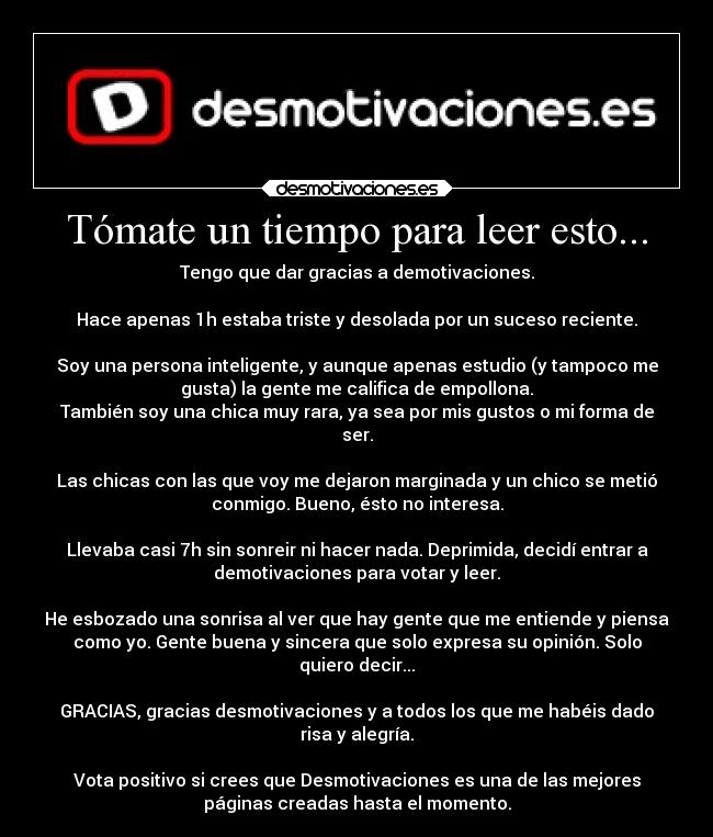 Tómate un tiempo para leer esto... -