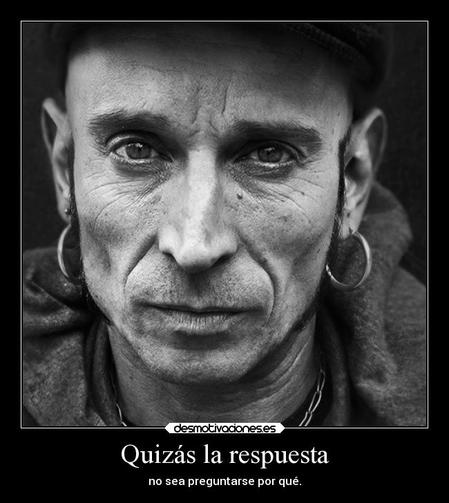 Quizás la respuesta - no sea preguntarse por qué.