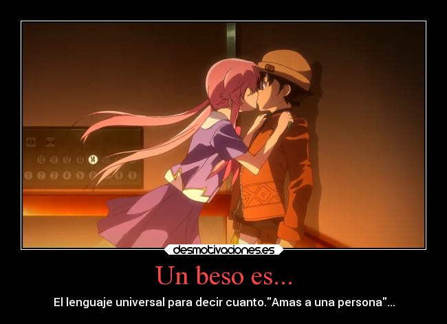 carteles sentimientos amor besos mirai nikki yukki yuno desmotivaciones