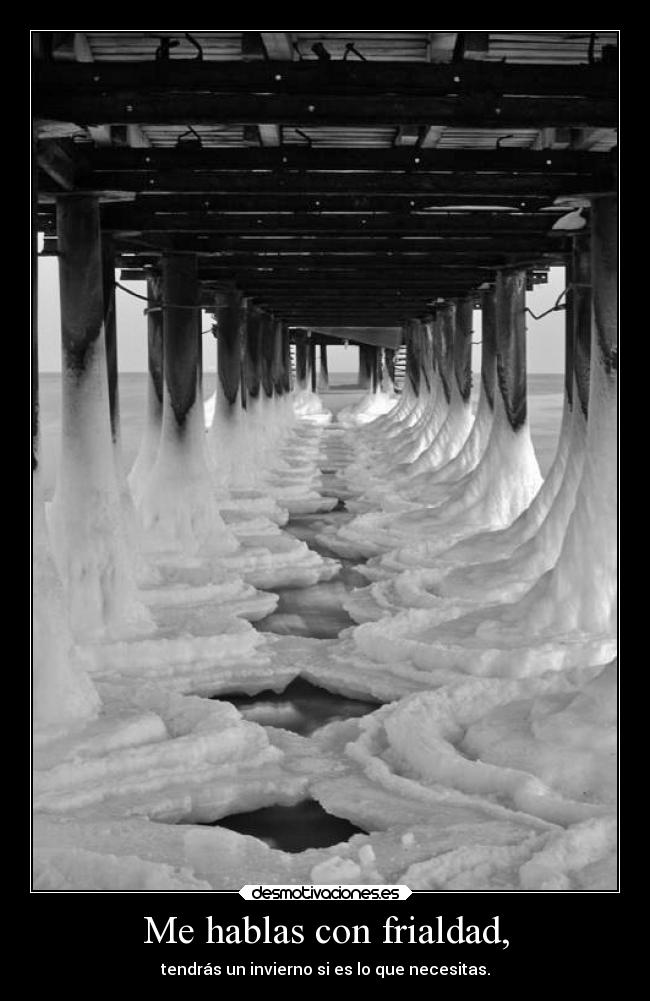 Me hablas con frialdad, -