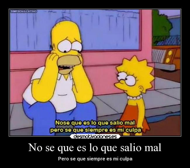 No se que es lo que salio mal - Pero se que siempre es mi culpa