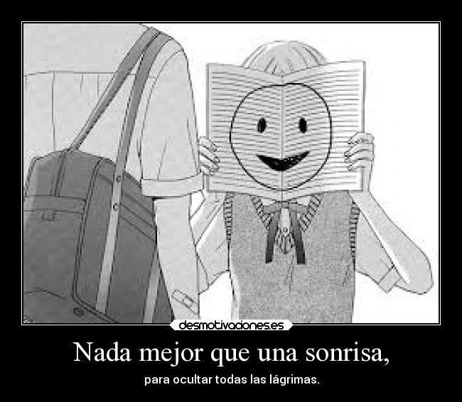 carteles sonrisa anime alma manga ocultar pockys sonrisas tristes desmotivaciones
