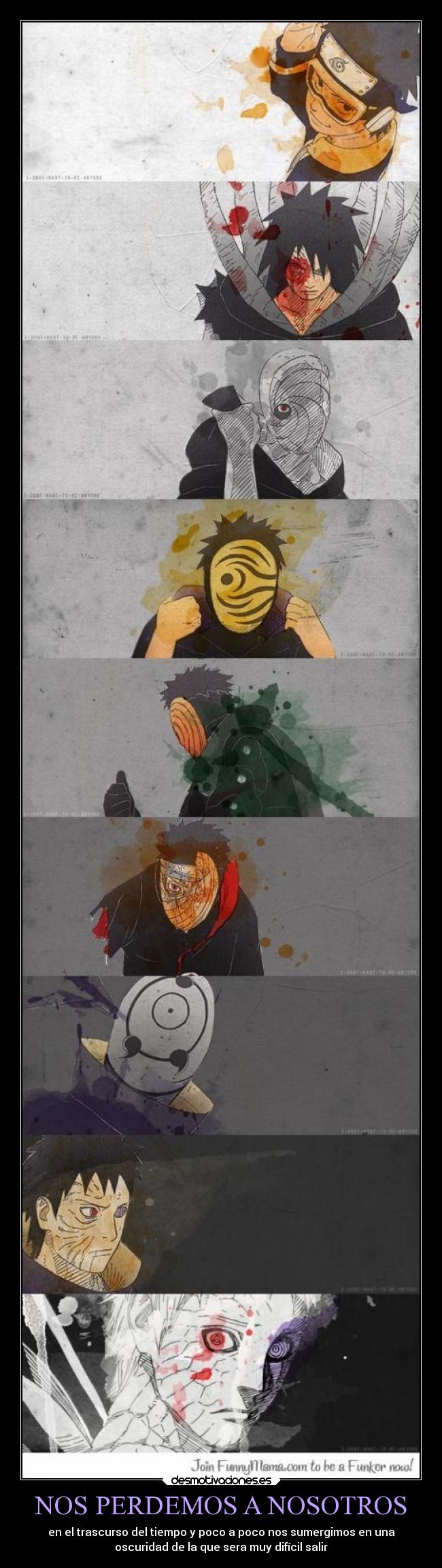 carteles tristeza dolor naruto anime desmotivaciones