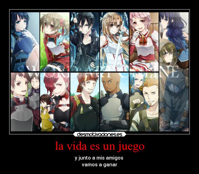 carteles vida anime juegos sword art online desmotivaciones