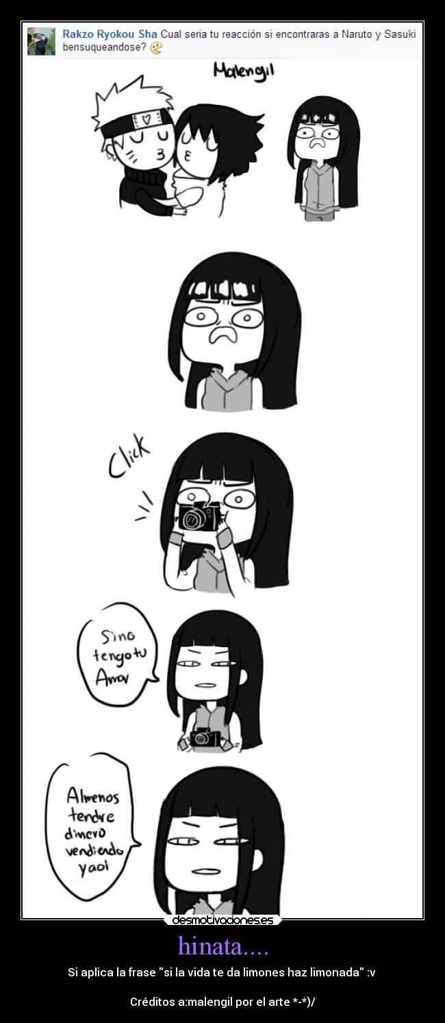 carteles vida anime hinata hyuga malengil preguntale limones loquilla desmotivaciones