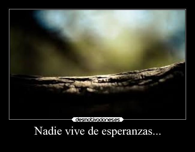 Nadie vive de esperanzas... -