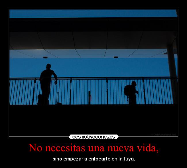 No necesitas una nueva vida, -