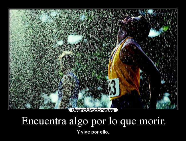 Encuentra algo por lo que morir. - 