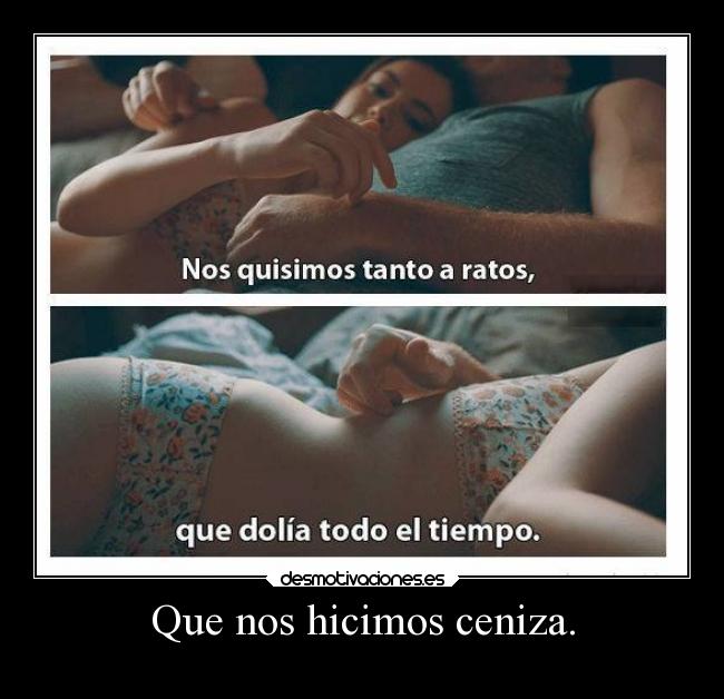 Que nos hicimos ceniza. -