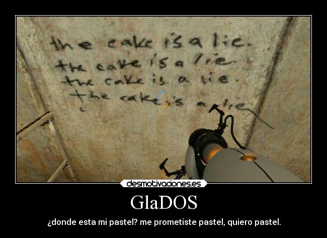 carteles videojuegos portal the cake lie desmotivaciones