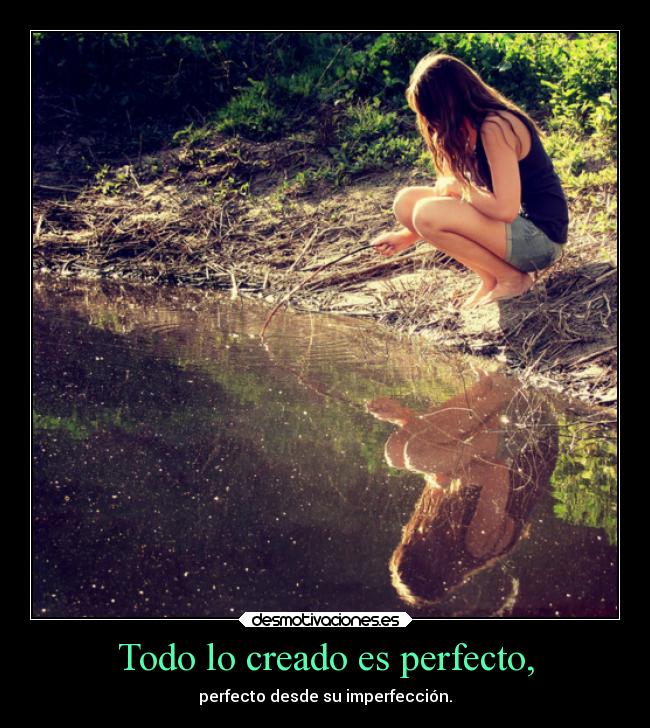 Todo lo creado es perfecto, - perfecto desde su imperfección.