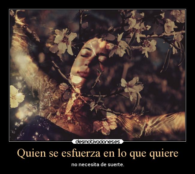 Quien se esfuerza en lo que quiere - no necesita de suerte.