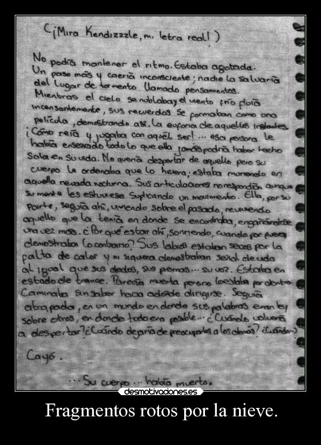 Fragmentos rotos por la nieve. - 