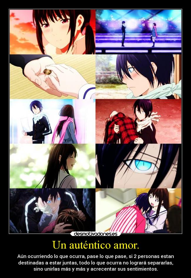carteles amor anime amor autentico yatogami hiyori noragami love desmotivaciones
