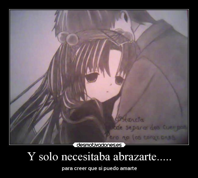 carteles amor anime abrazo desmotivaciones