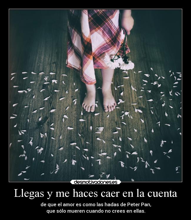 Llegas y me haces caer en la cuenta - 