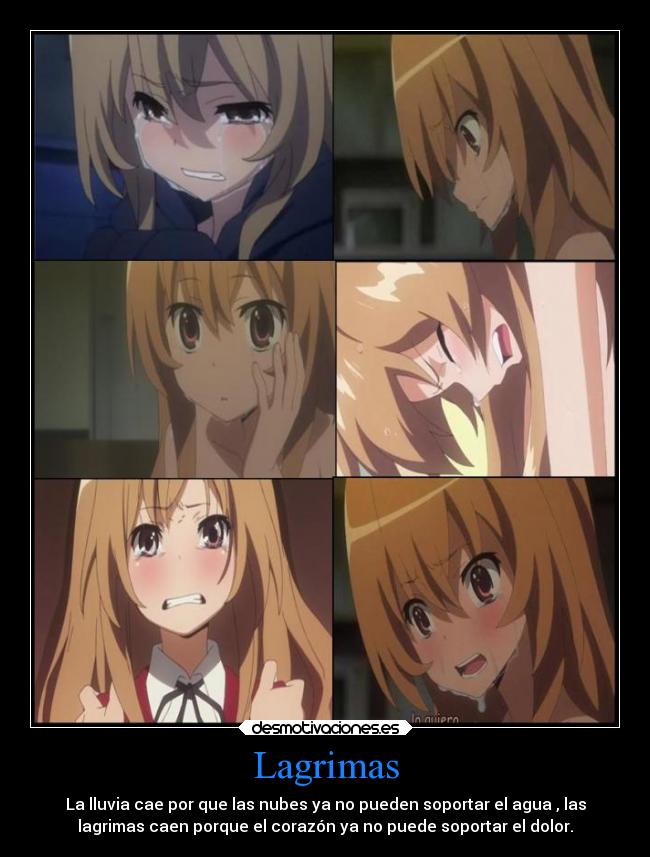 Lagrimas - La lluvia cae por que las nubes ya no pueden soportar el agua , las
lagrimas caen porque el corazón ya no puede soportar el dolor.