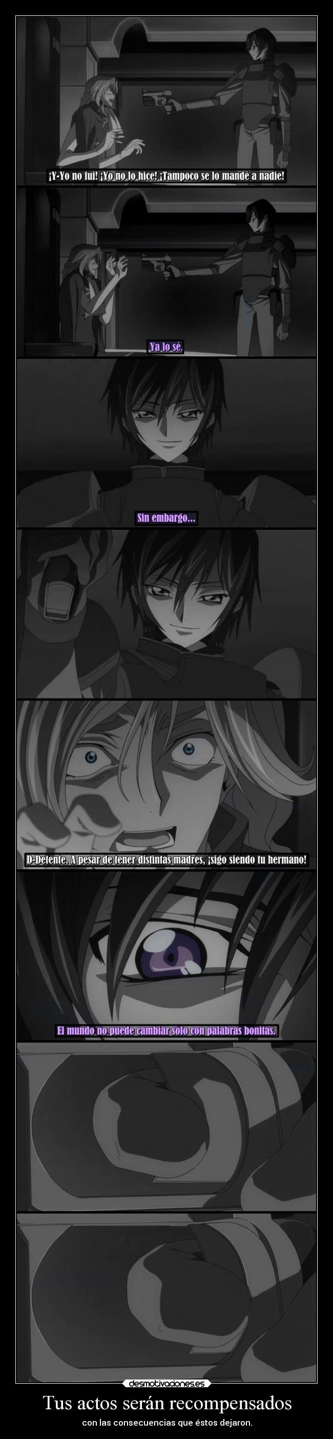 carteles anime code geass muertede clovis jhs lelouch desmotivaciones