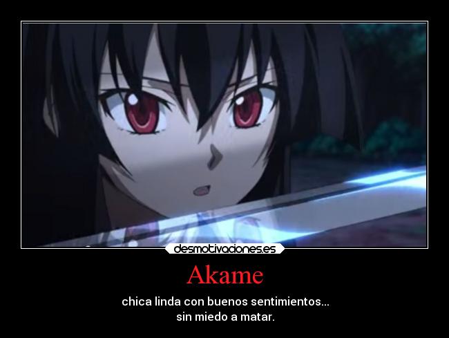 Akame - chica linda con buenos sentimientos...
sin miedo a matar.