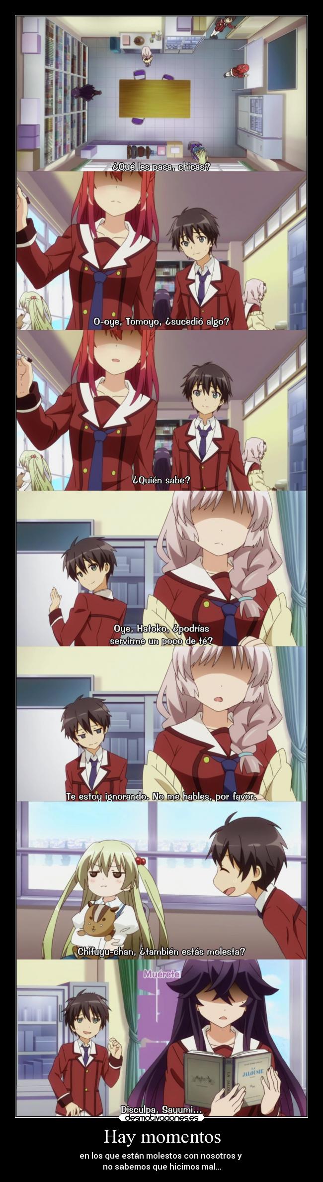 carteles anime ino batoru nichijo kei naka jurai ando tomoyo kanzaki hatoko kushikawa sayumi takanashi chifu desmotivaciones