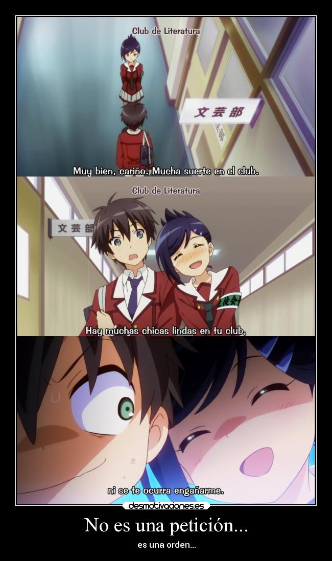 carteles anime ino batoru nichijo kei naka jurai ando mirei kudo orden peticion desmotivaciones