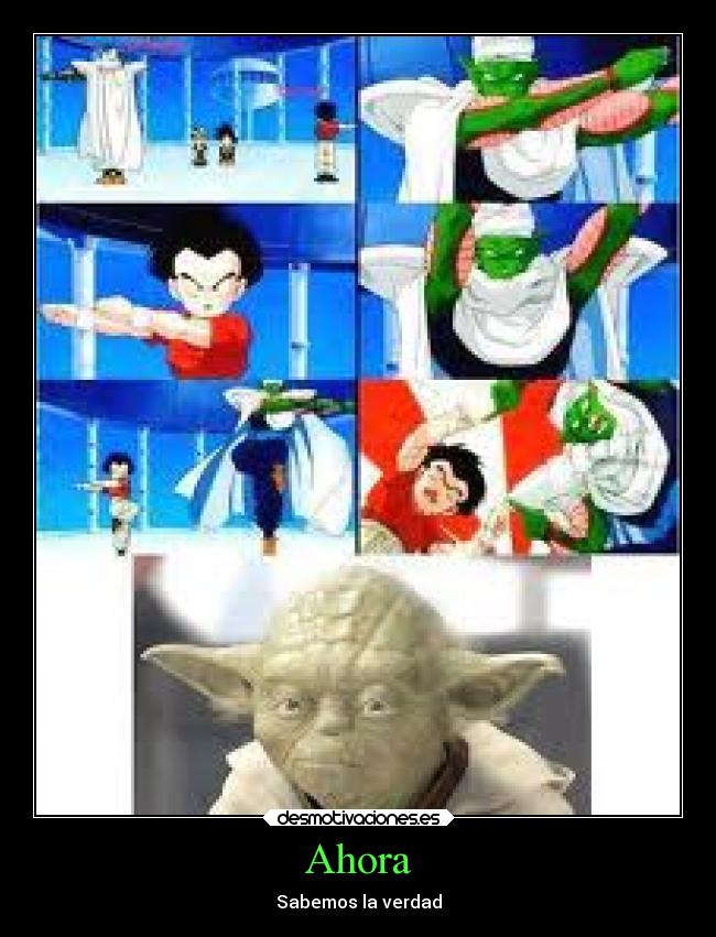 carteles anime krillin piccolo picoro fusion dragon ball desmotivaciones