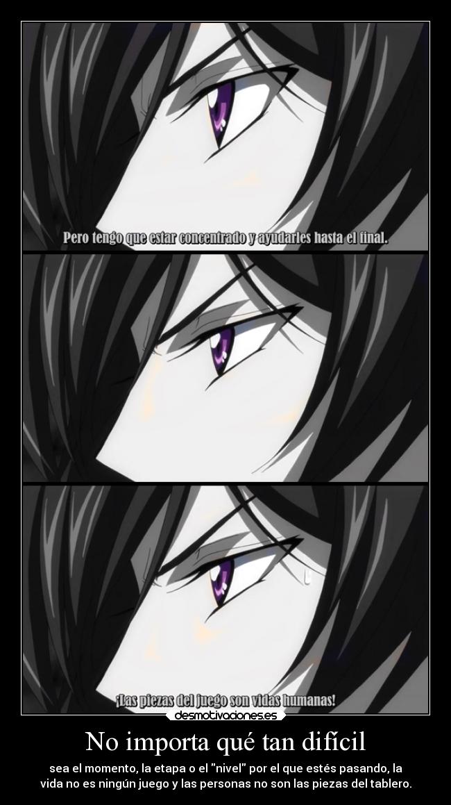 carteles anime lelouch code geass jhs desmotivaciones