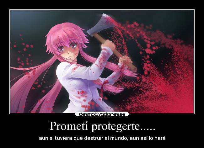 carteles anime mirai nikki gasai yuno desmotivaciones