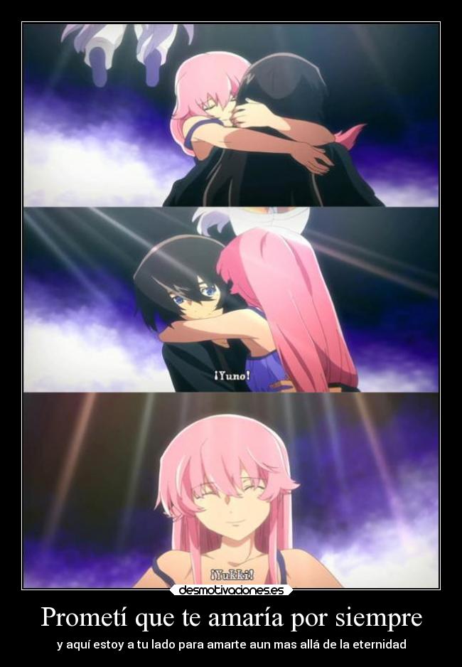 carteles anime mirai nikki end desmotivaciones