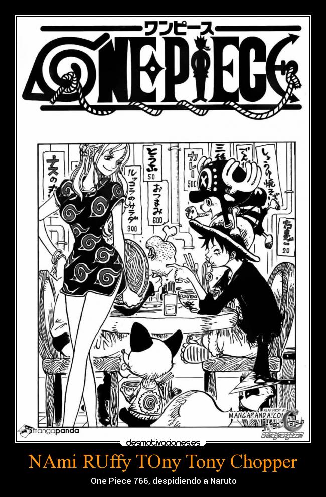 NAmi RUffy TOny Tony Chopper - One Piece 766, despidiendo a Naruto