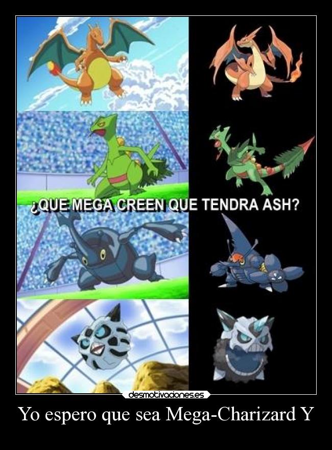 carteles anime pokemon otaku devilbrigade ashketchum mega charizard sceptile heracross glalie pregunta desmotivaciones